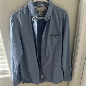 H&M Blue Dress Shirt Lightweight Cotton Blend
